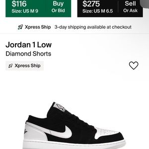 Jordan 1 low dimond shorts